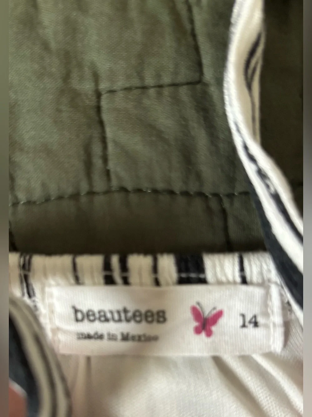 Beautees Black and White Striped Sundress. Made in Mexico.